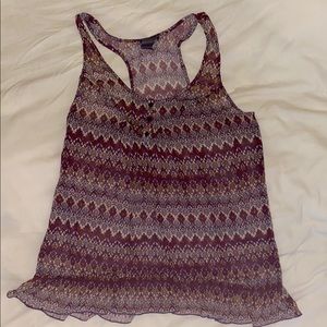 fire los angeles sheer patterned tank top